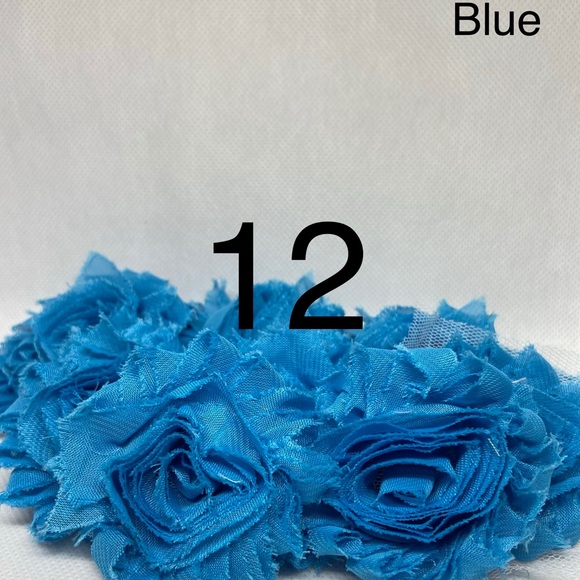 Lot of 12 Blue shabby flowers headband DIY NEW - Picture 1 of 4